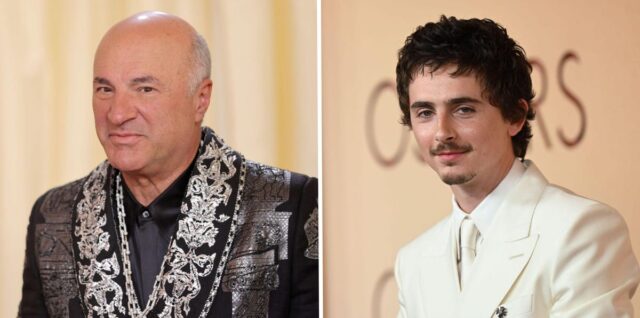 Kevin O'Leary dan Timothée Chalamet di karpet merah Oscar